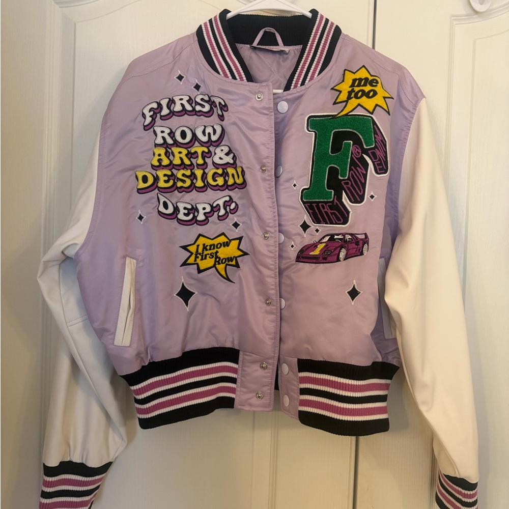 SWANK Black, Lavender and White Quilted Varsity Jacket!